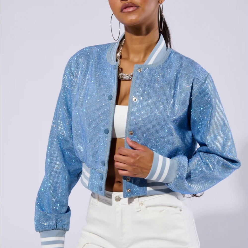 💎SOLD💎
AKIRA Blue Sequin Jacket - Picture 2 of 7